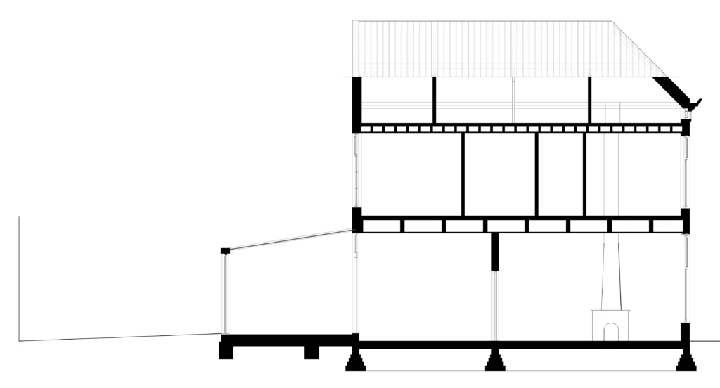 Oude delft 108 delft MCK architectuur renovatie verduurzaming doorsnede